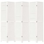 vidaXL Cloison de séparation 6 panneaux blanc bois de paulownia massif