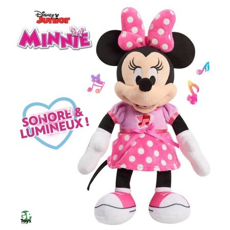 Minnie peluche musicale avec fonctions sonores et lumineuses 30 cm