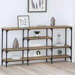 vidaXL Table console avec étagère chêne artisanal 160 x 29 x 80 cm