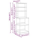 vidaXL Étagère de cuisine Chêne noir 60 x 40 x 168 cm