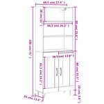 vidaXL Buffet haut Chêne sonoma 69 5x34x180 cm Bois d'ingénierie