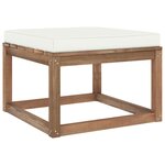 vidaXL Repose-pied de jardin avec coussin crème