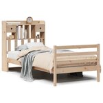 vidaXL Lit bibliothèque sans matelas 90x200 cm bois de pin massif