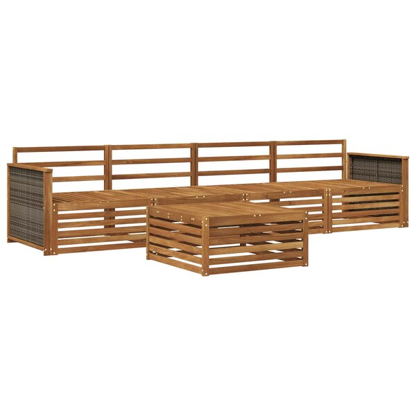 vidaXL Ensemble de canapés d'extérieur 5 Pièces Naturel