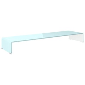 vidaXL Meuble TV/Support pour moniteur 110x30x13 cm verre vert