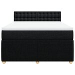 vidaXL Sommier à lattes de lit avec matelas Noir 140x190 cm Tissu