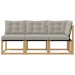 vidaXL Canapé d’extérieur milieu et coin avec coussin 3 Pièce Blanc