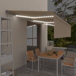 vidaXL Auvent manuel rétractable avec store et LED 6x3 m Crème