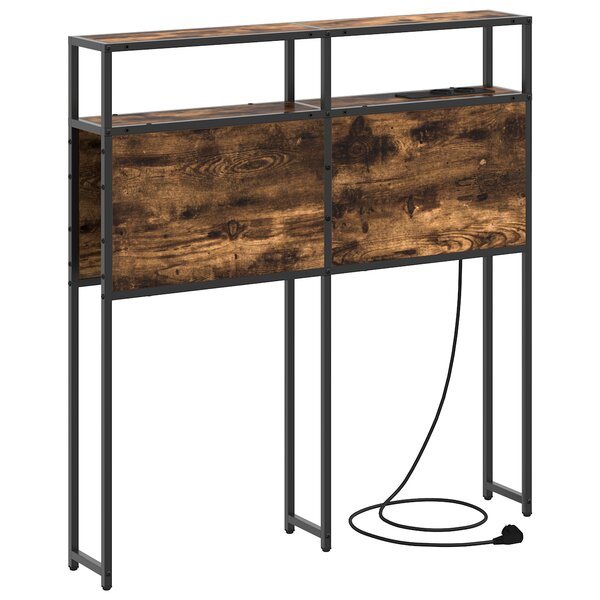 vidaXL Tête de lit de rangement Chêne fumé 100 cm Bois d'ingénierie
