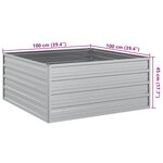 vidaXL Lit surélevé de jardin 100x100x45 cm Acier galvanisé Argenté