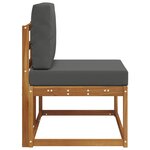 vidaXL Canapé d'extérieur en bout avec coussin Naturel et Anthracite