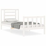 vidaXL Cadre de lit sans matelas blanc bois de pin massif