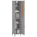 vidaXL Buffet haut Sonoma gris 34 5x34x180 cm Bois d'ingénierie