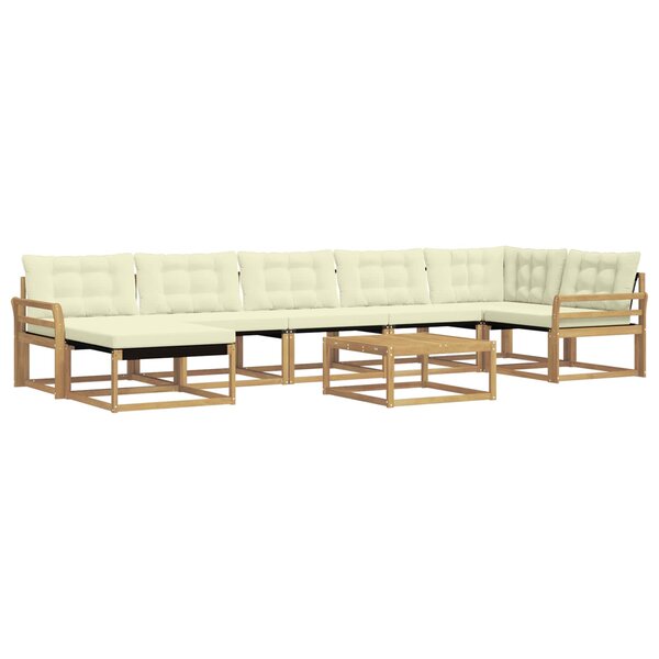 vidaXL Ensemble de canapés d'extérieur 8 pc Blanc et crème