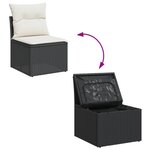 vidaXL Salon de jardin 9 Pièces avec coussins noir résine tressée