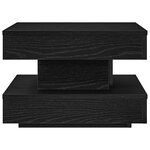 vidaXL Table basse rotative à 360 degrés noir 50x50x34 5 cm