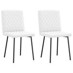 vidaXL Chaises à manger lot de 2 blanc similicuir