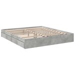 vidaXL Cadre de lit avec tiroirs sans matelas gris béton 180x200 cm