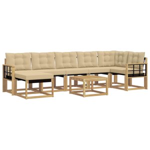 vidaXL Ensemble de canapés d'extérieur 8 pc Blanc et Beige