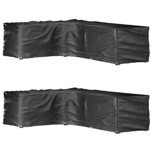 vidaXL Housses de salon de jardin en forme de L 2 Pièces 18 œillets