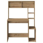 vidaXL Bureau avec étagères chêne artisanal Bois d'ingénierie