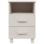 vidaXL Tables de chevet HAMAR 2 Pièces Blanc 40x35x62 cm Bois massif
