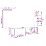 vidaXL Ensemble meuble TV 2 Pièces Blanc brillant Bois d'ingénierie