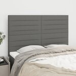vidaXL Têtes de lit 4 Pièces Gris foncé 72x5x78/88 cm Tissu