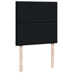 vidaXL Sommier à lattes de lit avec matelas Noir 90x190 cm Tissu