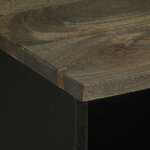 vidaXL Meuble TV noir 100x33x46 cm bois massif de manguier