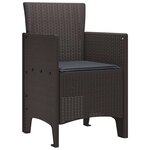 vidaXL Chaise de jardin 4 Pièces Marron 53 x 49 x 85 cm PP