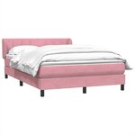 vidaXL Sommier à lattes de lit avec matelas rose 160x220 cm velours