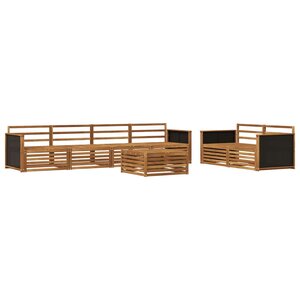 vidaXL Ensemble de canapés d'extérieur 7 Pièces Naturel