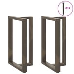 vidaXL Pieds de table de bar en T 2 pièces noir 60 x 35 x (90-91) cm acier