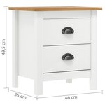 vidaXL Table de chevet Hill Blanc 46x35x49 5 cm Bois de pin solide