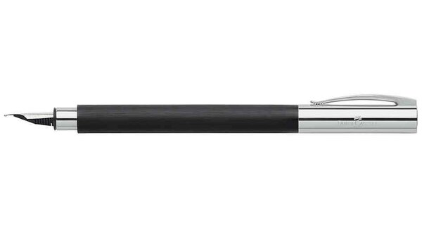 Stylo plume AMBITION Acier Chromé et résine plume Moyenne Noir FABER-CASTELL