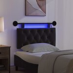 vidaXL Tête de lit suspendue Avec lumière LED Noir Velours