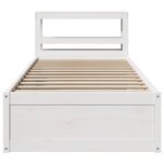 vidaXL Cadre de lit avec tête de lit blanc 90x200cm bois de pin massif