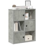vidaXL Bibliothèque gris béton 60x24x76 5 cm bois d'ingénierie