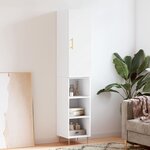 vidaXL Buffet haut Blanc 34 5x34x180 cm Bois d'ingénierie