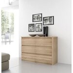 Commode CHELSEA 6 Tiroirs - Couleur chêne - 154 x 42 2 x 79 9 cm