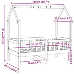 vidaXL Cadre de lit d'enfants forme de maison sans matelas pin