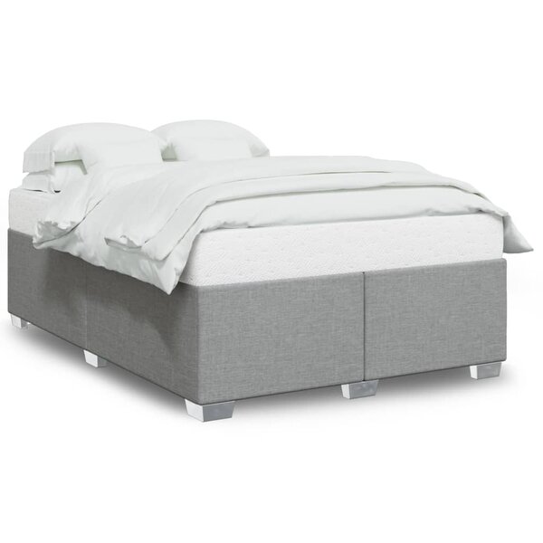 vidaXL Cadre de lit sans matelas gris clair 140x190 cm tissu