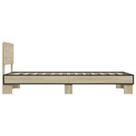 vidaXL Cadre de lit chêne sonoma 90x190 cm bois d'ingénierie et métal