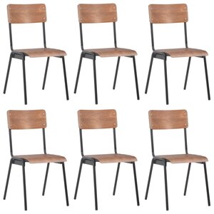 vidaXL Chaises à manger lot de 6 marron Contreplaqué