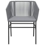 vidaXL Ensemble à manger jardin coussins 5 Pièces gris poly rotin verre
