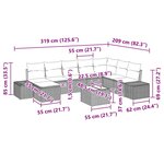 vidaXL Ensemble de jardin 8 pièces avec coussins - Poly rattan noir
