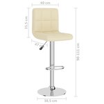 vidaXL Tabouret de bar Crème Tissu