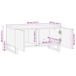vidaXL Table basse noir 80x50x40 cm bois massif de manguier
