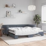 vidaXL Lit de jour et gigogne et matelas gris foncé 100x200 cm velours